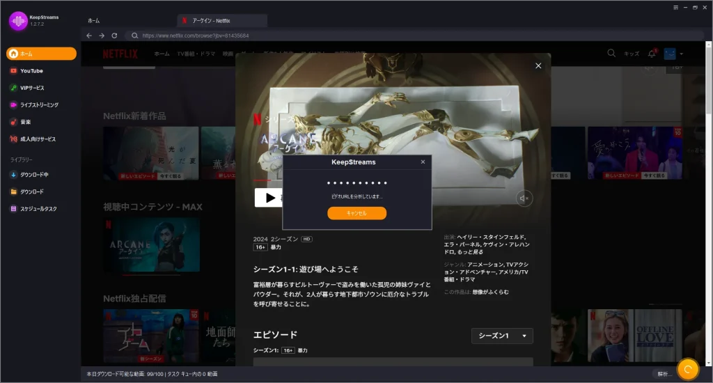 keepstreams_netflix_downloader_ビデオ分析