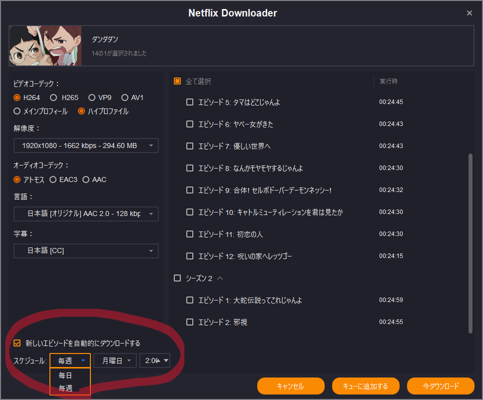 keepstreams_netflix_downloader_スケジュール